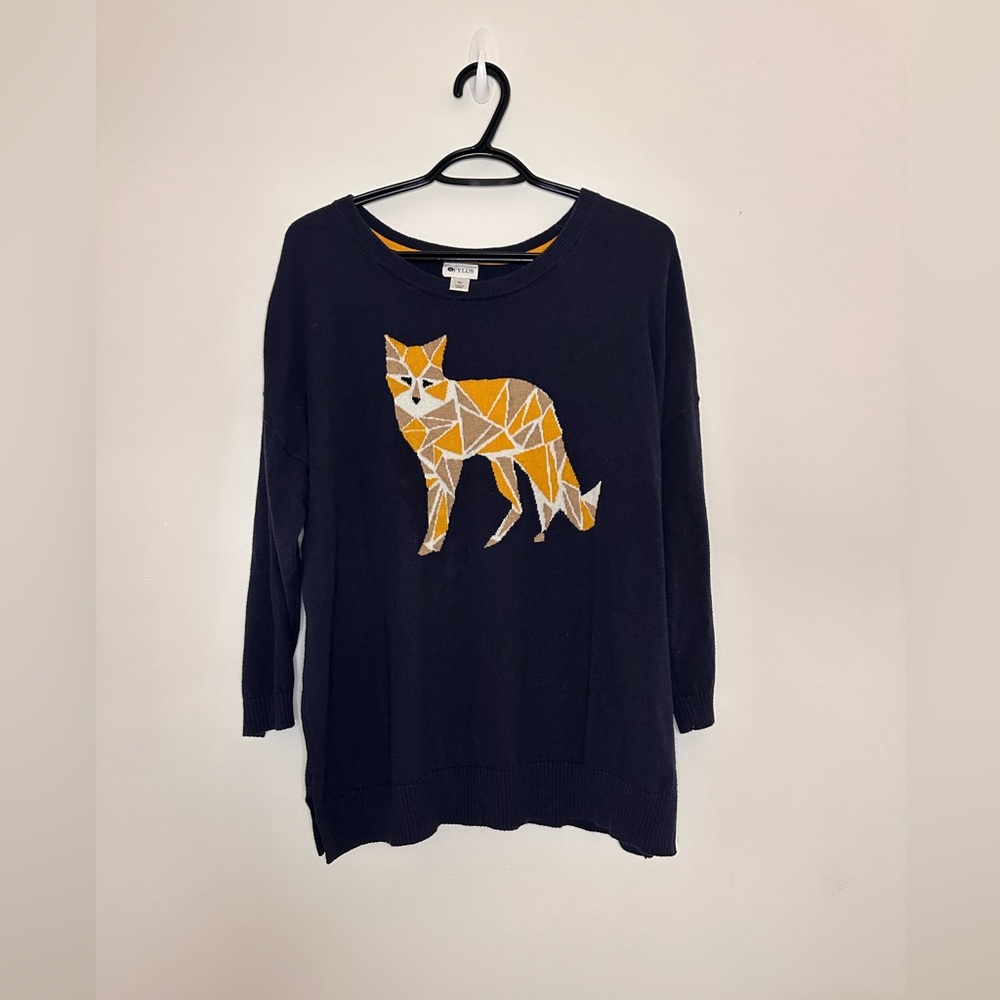 Stylus Geometric Fox Knit Sweater